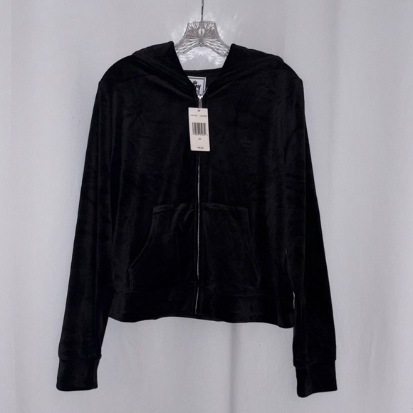 Juicy Couture Black Velvet Light Weight Jacket - Picture 2 of 5